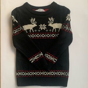 H&M size 6-8 Black with Reindeer and Christmas print